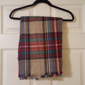Plaid Blanket Scarf - never used